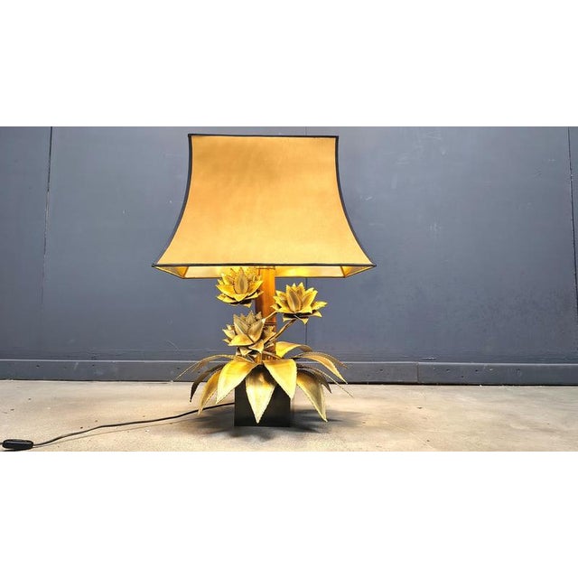 Floral Table Lamp from Maison Jansen, 1970s For Sale - Image 6 of 12