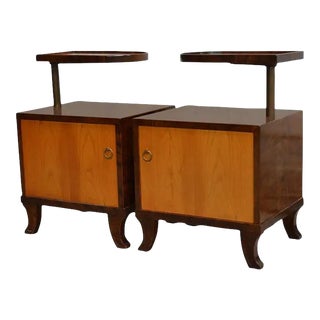 1940s Swedish Art Deco Nighstands - a Pair For Sale