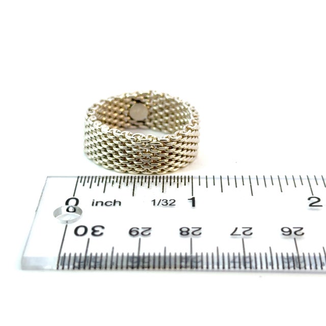 Metal Late 20th Century Tiffany & Co Somerset Ring Size 14 Sterling Silver 10.7 Grams Estate, Size 14 For Sale - Image 7 of 10