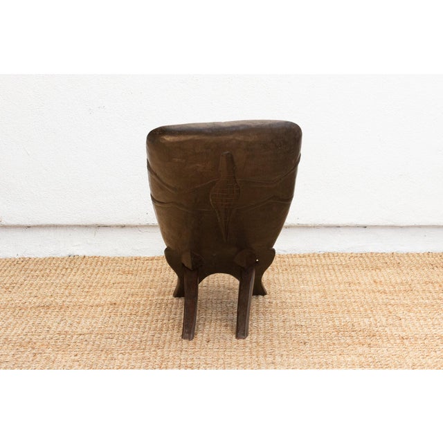 1950s Cacao Brown African Senufo Ceremonial Chair For Sale - Image 5 of 9