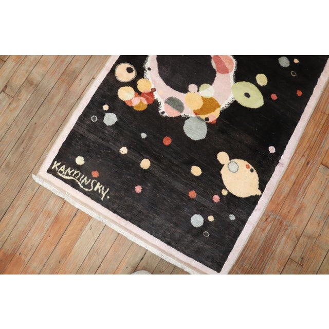 Vintage Cotton Turkish Kandisky Rug For Sale In New York - Image 6 of 8