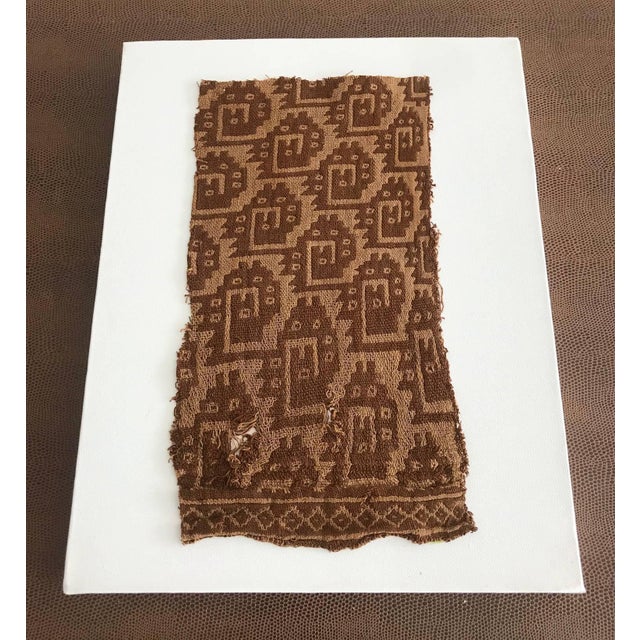Group of Three Framed Pre-Columbian Textile Fragments Chancay Chimu Culture For Sale - Image 4 of 11