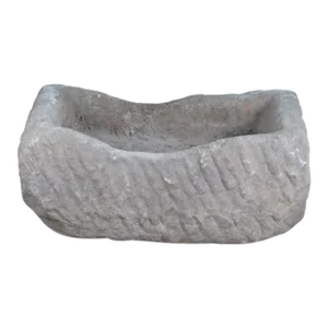 26" Inch Long Hand Chiseled Stone Trough 26