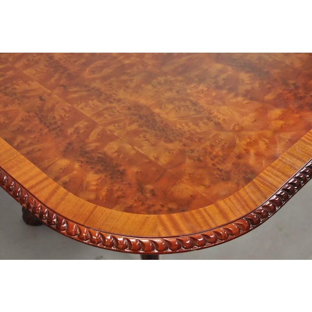 Late 20th Century Chippendale Style Flame Mahogany Ball and Claw Dining Room Table W/ 2 Leaves For Sale - Image 5 of 12