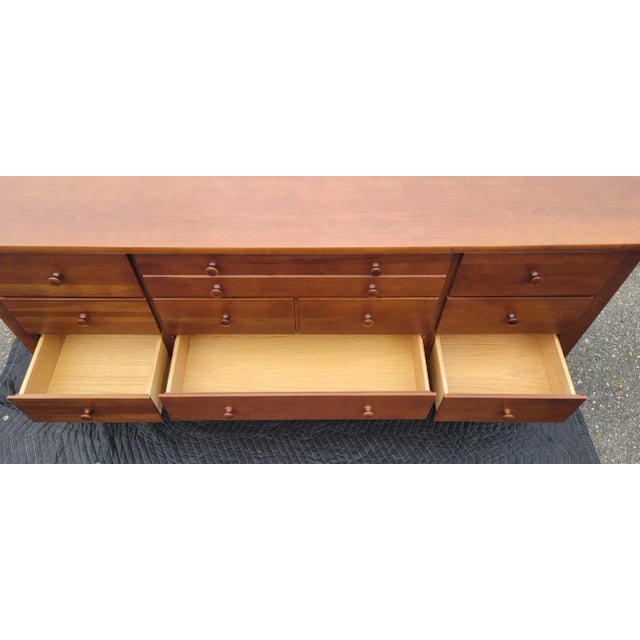 Wood Stanley Solid Wood Shaker Style Long 12 Drawer Dresser For Sale - Image 7 of 14