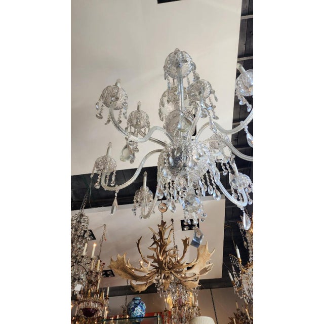 Mid 20th Century Chandelier With Czechoslovakia Crystal For Sale In Dallas - Image 6 of 6