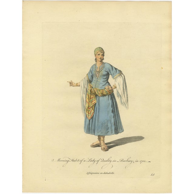 Barbary Ladies in Morning and Ceremonial Dress, Costume Engravings, 1749 : A refined and highly decorative pair of hand-...