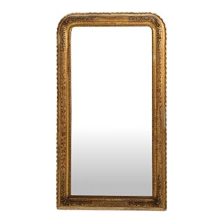 19th Century France Louis XV Gold Wood Mirror For Sale
