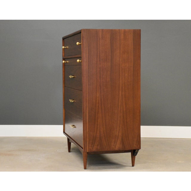 Kent Coffey 1960s Refinished Walnut Tall Dresser by Kent Coffey the Sceptre For Sale - Image 4 of 10
