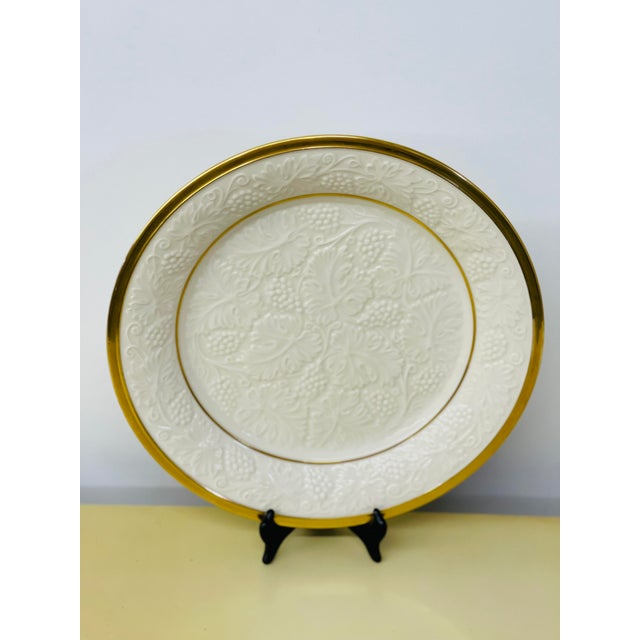 Late 20th Century Vintage Lenox 24k Gold Embossed Porcelain Platter For Sale - Image 5 of 8