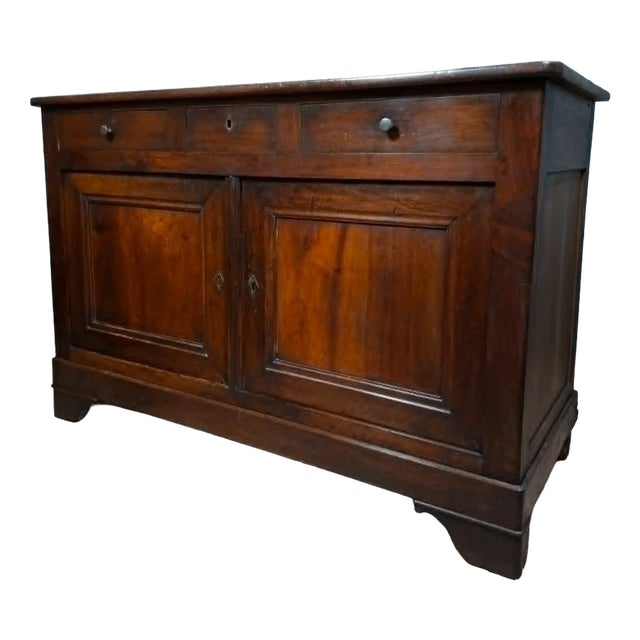 Low Louis Philippe Sideboard in Walnut, 19th Century For Sale
