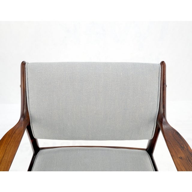 Wood Solid Rosewood New Upholstery Danish Mid-Century Modern Side Office Desk Chair For Sale - Image 7 of 12