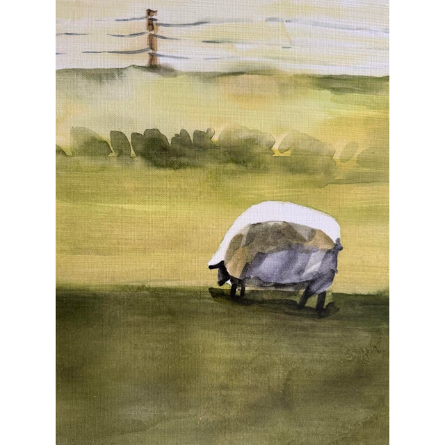 Leftbank Large Pastoral Sheep Landscape Prints Art Framed Pair – Set of 2 Modern Farmhouse Wall Art For Sale - Image 4 of 11