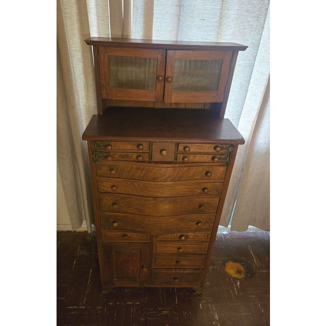 Amazing Antique Dentist Cabinet with Rounded Drawers. No Makers Mark in original condition.