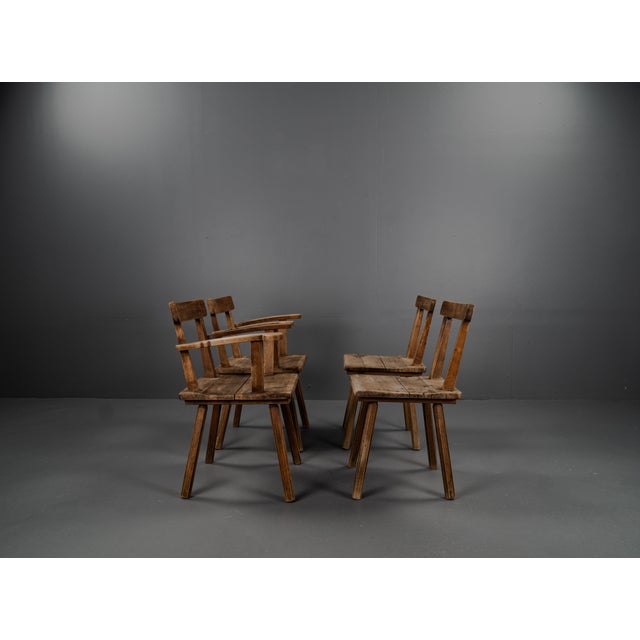 Brutalist 3KP Side Chairs in Oak, 1950s, Set of 4 For Sale - Image 11 of 18