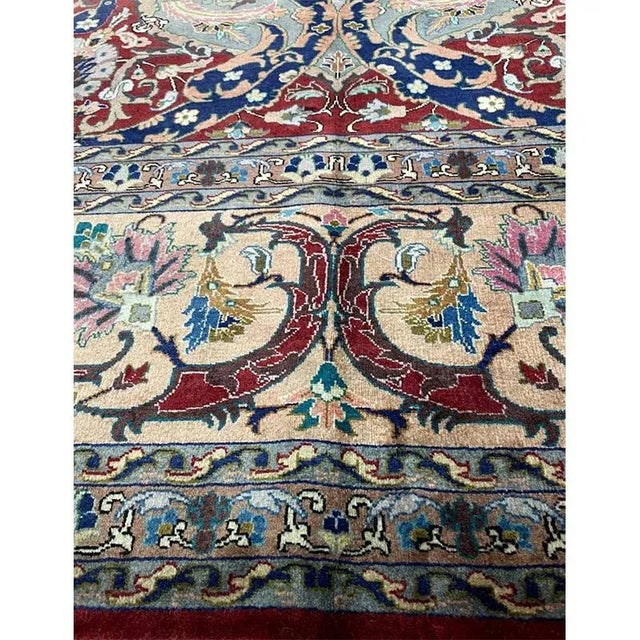 Red 1960s Old Persian Tabriz Masterpiece Rug 8’2″ X 11’3″ For Sale - Image 8 of 12