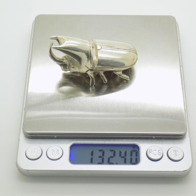 Vintage Italian Silver 800 Hercules Beetle Figurine, Milan, 1940s For Sale - Image 12 of 15