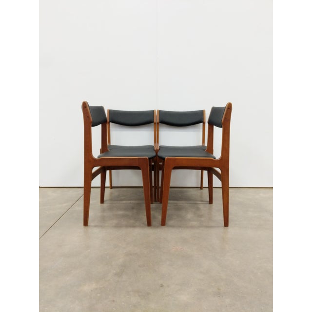Erik Buch Set of 4 Vintage Danish Modern Dining Chairs Attributed to Erik Buch For Sale - Image 4 of 8
