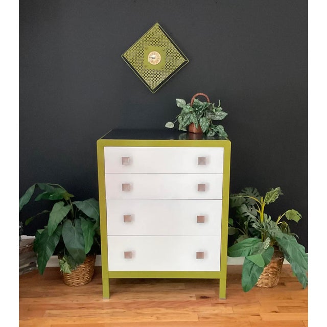 Simmons Norman Bel Geddes Enameled Metal 4 Drawer Dresser Fully Restored, Circa 1930s-40s For Sale - Image 12 of 12