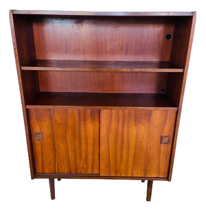 Vintage Danish Bookcase in Rosewood with Sliding Doors, 1960s