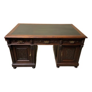 Antique Neo-Renaissance Desk in Oak, 1880 For Sale