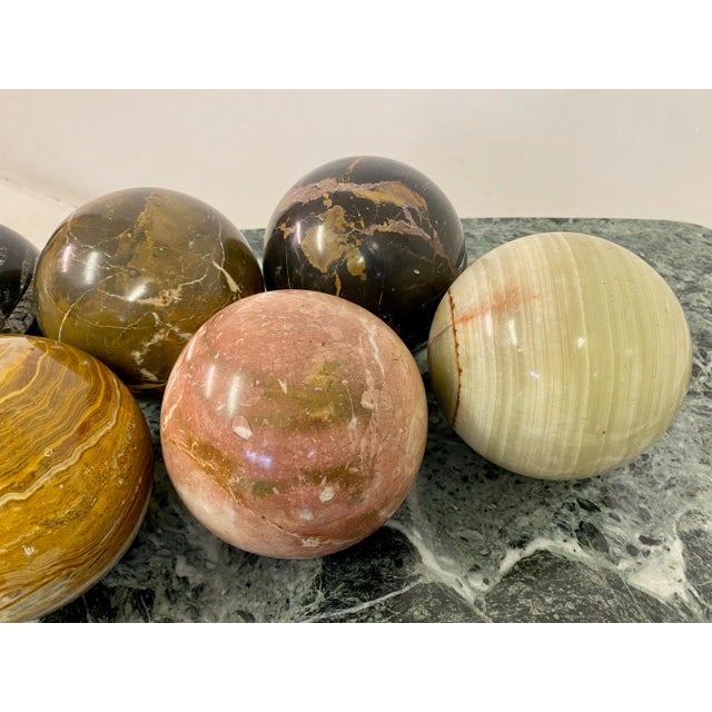 Selection of Specimen Marble and Stone Spheres, Set of 10 For Sale - Image 4 of 13