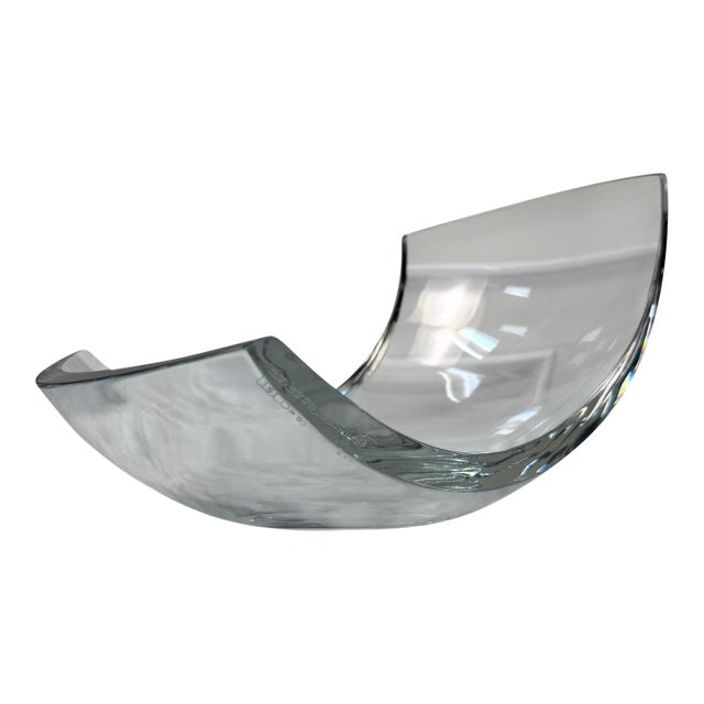 Contemporary Sculptural Biomorphic Clear Glass Centerpiece Bowl by Raquel Guerreiro For Sale