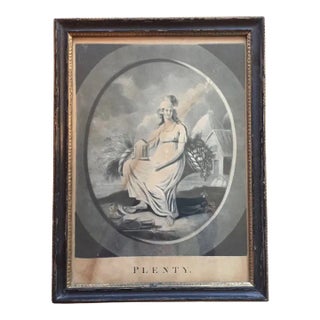 Antique 18th Century English George III Mezzotint Print of Plenty by Paul Barnaschino For Sale