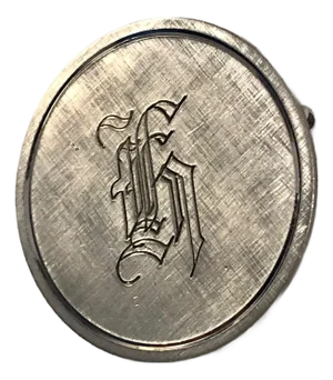 Vintage H Monogram Round Sterling Brooch