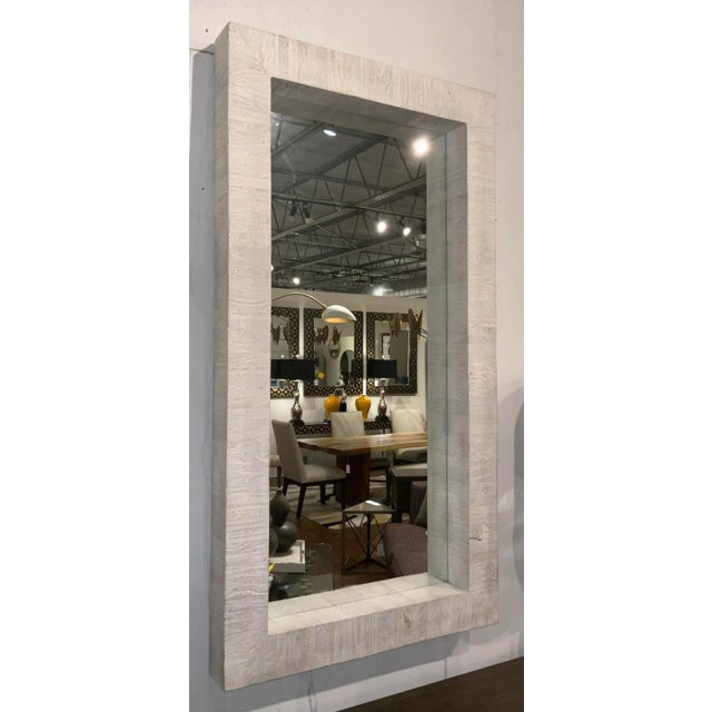 Global Views Global View Organic Modern Off-White Driftwood Large Rectangular Wall Mirror For Sale - Image 4 of 5