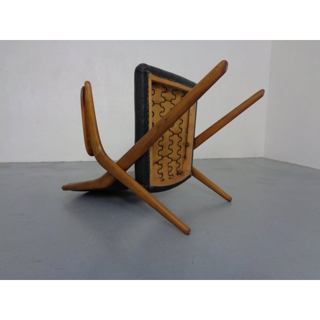 Boomerang Chair in Beech & Leather by Louis Van Teeffelen for Wébé Furniture, Netherlands, 1960s For Sale - Image 14 of 18