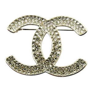 Chanel Brand New Silver Grey Ombre Black Curve Brooch