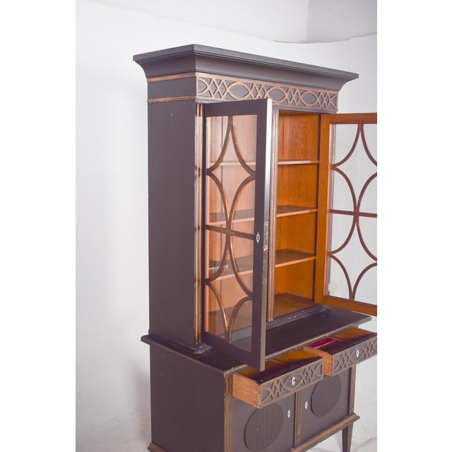 Danish Rustic Painted Cabinet with Gilt Accents For Sale - Image 11 of 14