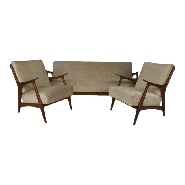 Scandinavian Modern Living Room Set With Chairs and Daybed - 3 Pieces For Sale