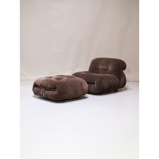 Set of Soriana Chair and Ottoman from Cassina, 1970s For Sale - Image 17 of 17