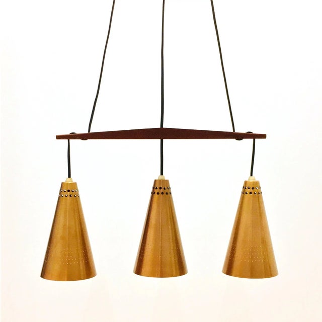 Amazing copper & teak pendant designed by famous swedish designer hans-agne jakobsson and produced by hans-agne jakobsson...