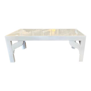 1940s Dorothy Draper Style Coffee Table With Glass Top For Sale