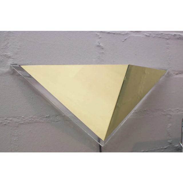 Hollywood Regency Metal &amp; Acrylic Glass Wall Lights, 1970s, Set of 2 For Sale - Image 4 of 8