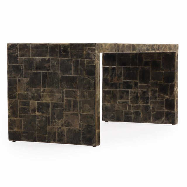 Early 21st Century Contemporary Mica Covered Coffee Table in the Manner of Jean-Michel Frank For Sale - Image 5 of 7