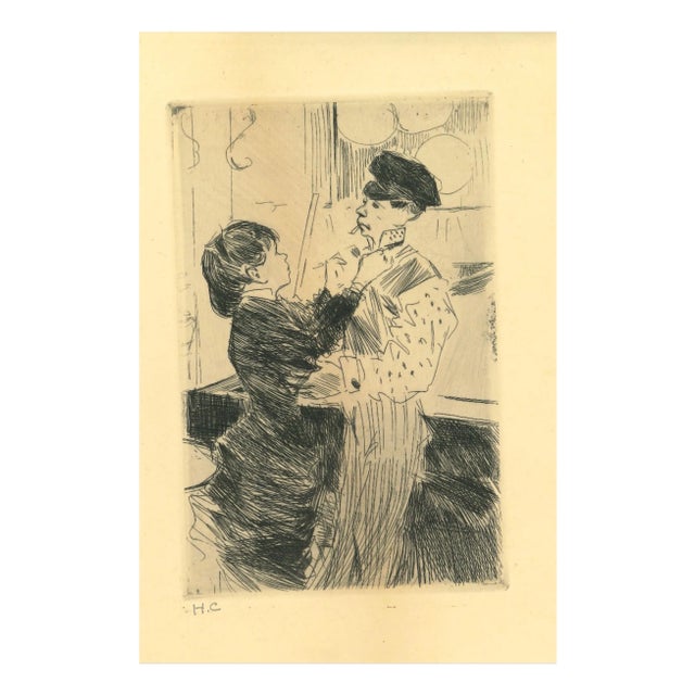 Jean-Luis Forain, Family Scene, Original Etching, Early 20th Century For Sale
