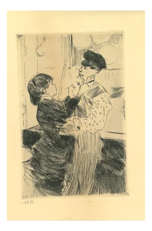 Jean-Luis Forain, Family Scene, Original Etching, Early 20th Century