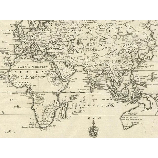 Antique Map of the Eastern Part of the World by Tirion, 1755 For Sale - Image 4 of 8