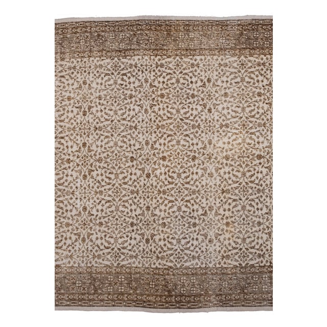 Vintage Floral Oversize Turkish Oushak Rug- 6'9'' X 9'12'' For Sale In Philadelphia - Image 6 of 12