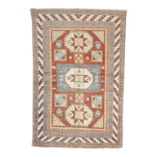Early 20th Century Vintage Tribal Caucasian Rug - 3'1" x 4'9" For Sale