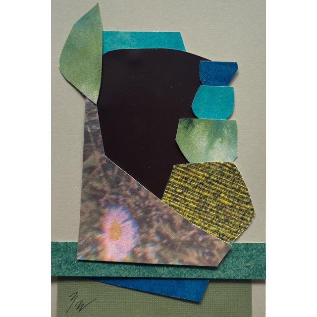 Abstract "Petal 5" Original Mixed-Media Collage on Paper by Zac Woodiel For Sale - Image 3 of 10