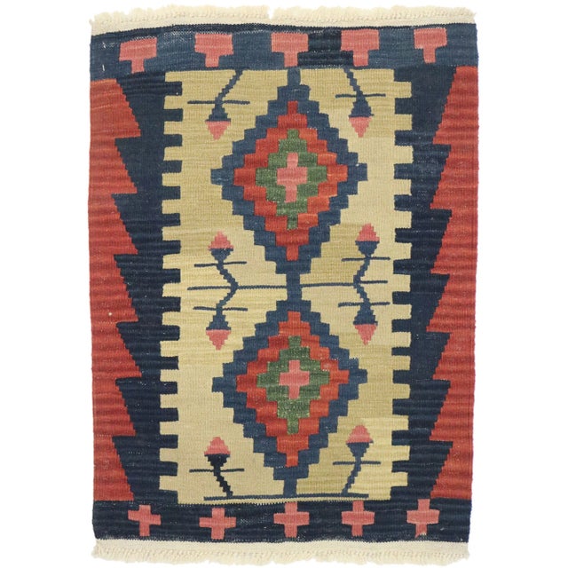 Vintage Persian Shiraz Kilim Rug - 02'01 X 02'10 For Sale - Image 9 of 9