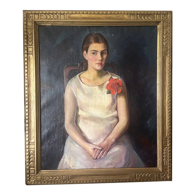 Vintage Oil Painting Oil Painting "Helen" by artist Marion Harris For Sale