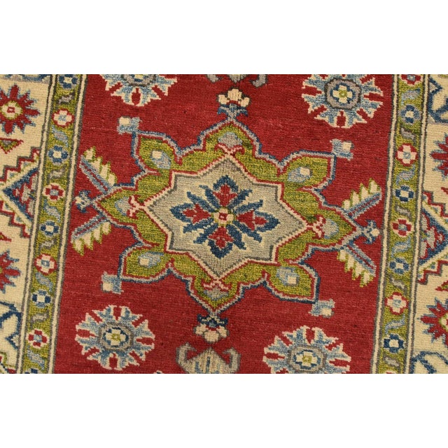 Textile Kazak Runner 2’10” X 9’3” Red Wool Tribal Hand-Knotted Oriental Rug For Sale - Image 7 of 13