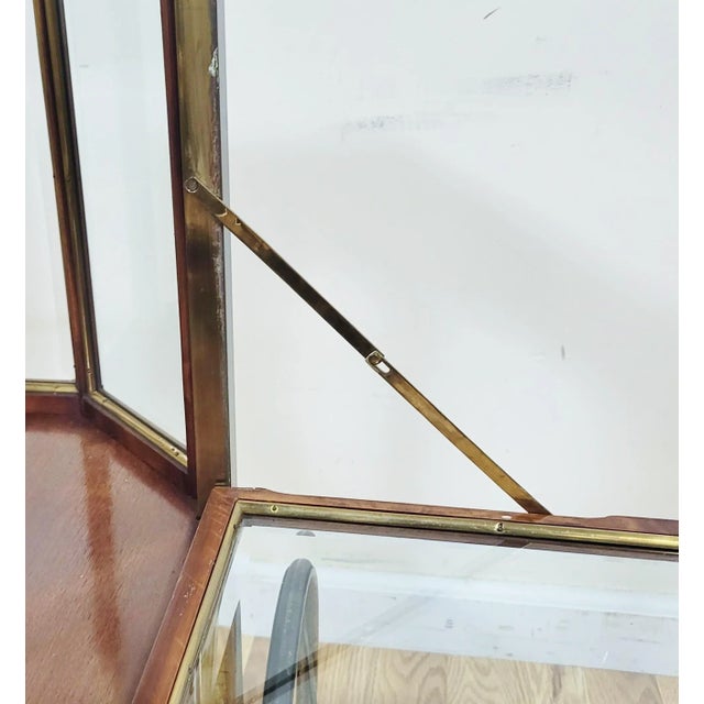 Vintage French Mid-Century Modern Liquor Server Bar Cart Cabinet on Wheels For Sale - Image 10 of 15