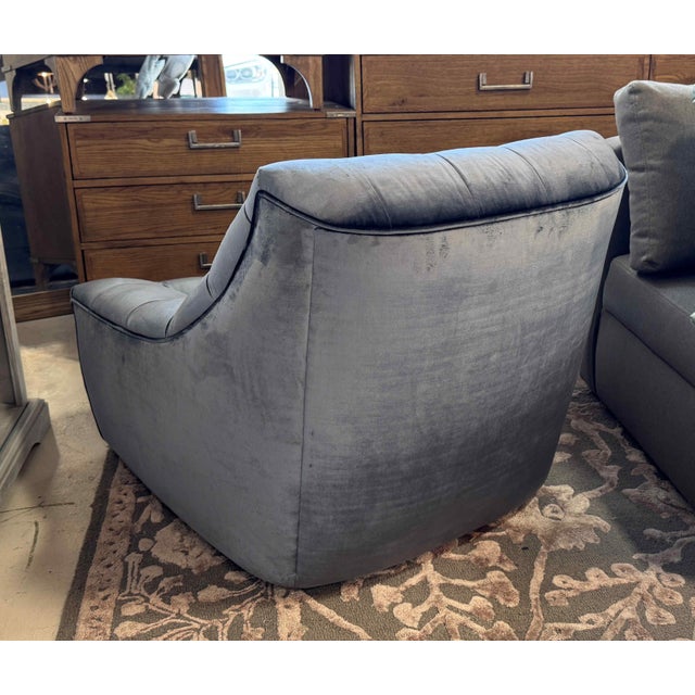 Textile Thayer Coggin Scoup Chairs, a Pair For Sale - Image 7 of 13